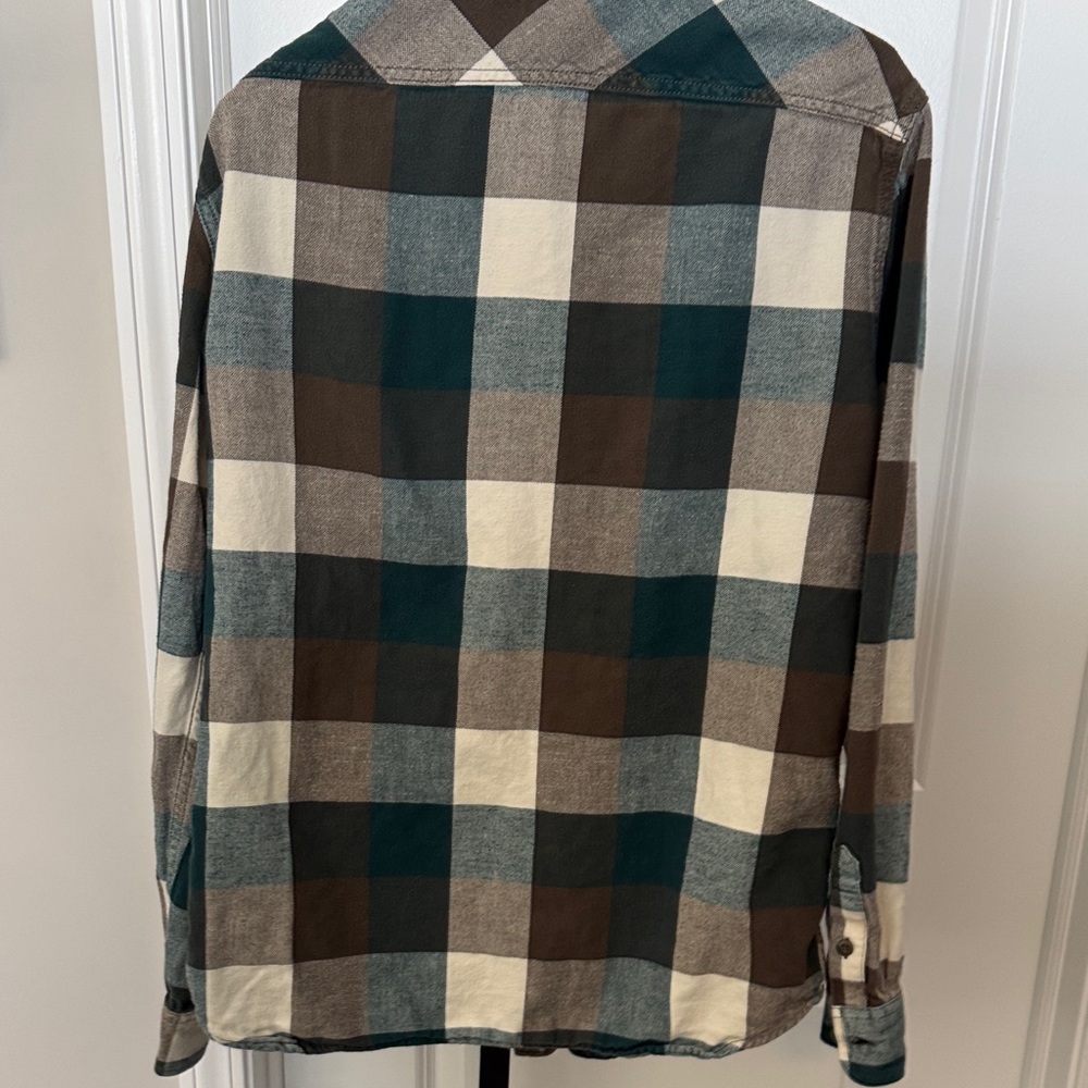 Vans Men's Teal and Brown Plaid Shirt - Picture 3 of 3